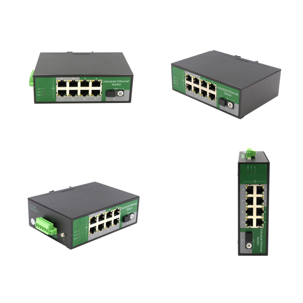 8 Port RJ45+1 Port optical Industrial POE switch, 10100Mbps +8 port POE WPX-C18FP