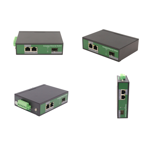 2 Port RJ45+1 Port optical Industrial media convertor, 100Mbps 2 Port PoE output max WPX-12FP-SFP
