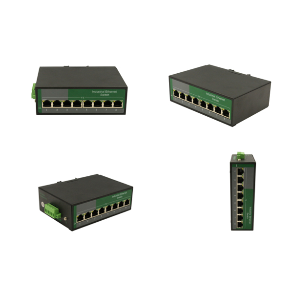 Cost effective 8 Port Industrial switch 100Mbps ,8 port PoE output, metal case, suites for rough environment at -40 ~75 ℃, a best choice for OEM wholesaler, distribu