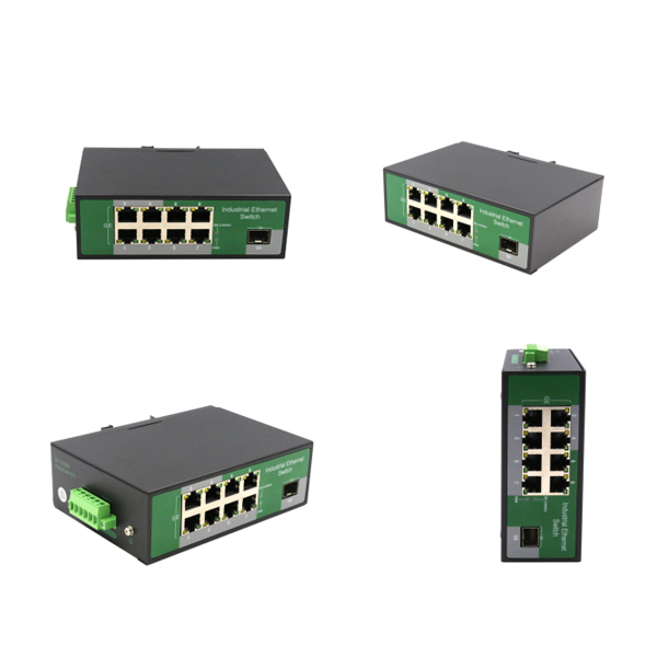 8 Port RJ45+1 Port optical Industrial POE switch, 101001000Mbps +8 port POE WPX-18GP