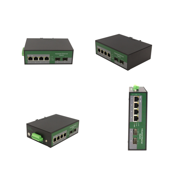 Rugged 4 Port ethernet +2 Port SFP Industrial switch, 101001000Mpbs output, max. 120W budget DC48~57V input dual power supply in,earth ground protection WPX-C24G-SFP