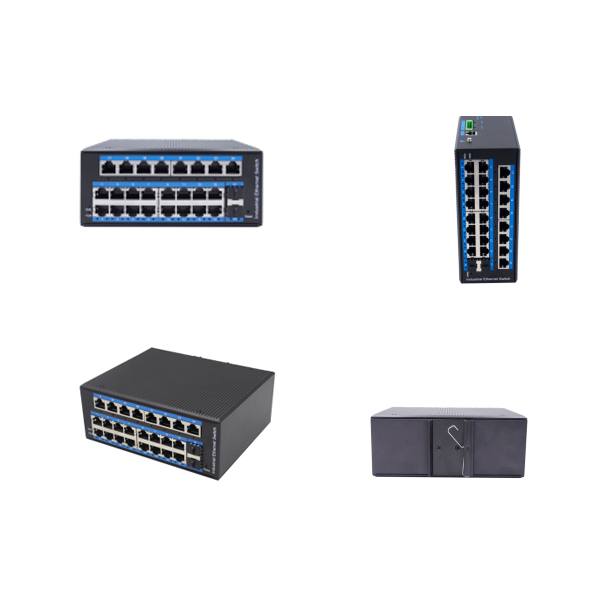 24-port 10100Base-Tx RJ45+2G SFP managed industrial switch, L2 ethernet switch IP40 hardened Din-rail switch WPX-GFS-M-SFP