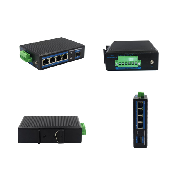 Made in China 4 port gigabit RJ45 ethernet switch+1G SFP uplink Industrial grade with 4 port PoE for OEM wholesaler importer distribution channel selling WPX-14GP-S