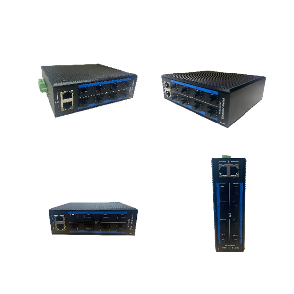 Industrial grade rugged IP40 8 Port gigabit SFP fiber port plus 2G copper port ethernet switch WPX-82G-SFP