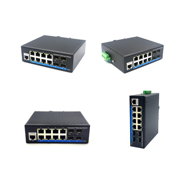 Din-rail design, Alliuminun L2+ Managed Industrial Switch, 101001000Mbps 8-Port RJ45+4-Port gigabit SFPDC12~52V -40℃-80℃ WPX-48BGS-MN-SFP(smaller size)
