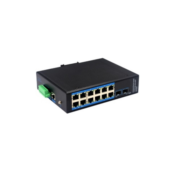Din-rail design, Alliuminun L2+ Managed Industrial Switch, 101001000Mbps 12-Port RJ45+2-Port gigabit SFP,DC12~52V -40℃-80℃ WPX-212BGS-SFP