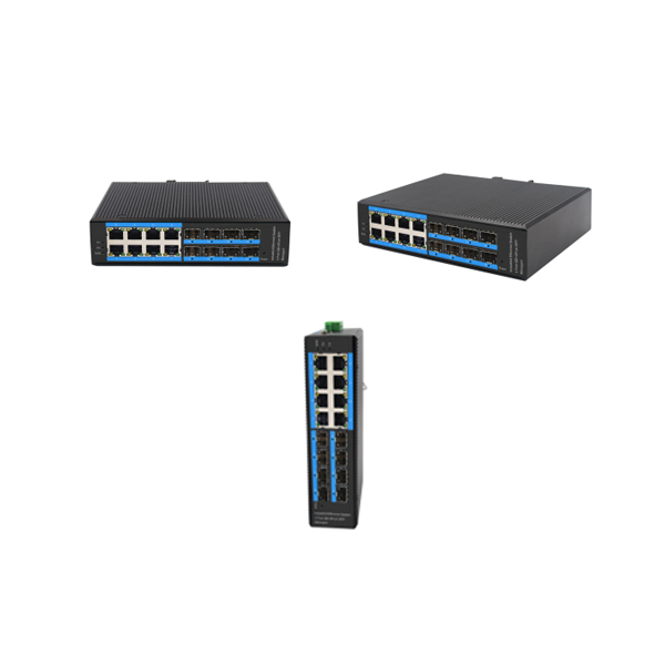 Din-rail design, Alliuminun L2 Managed Industrial Switch, 101001000Mbps 8-Port RJ45+8-Port gigabit SFP,DC12~52V -40℃-80℃ WPX-88GS-M-SFP