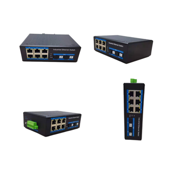 Din-rail design,industrial Switch, 10100Mbps 6-Port RJ45+2-Port optical 19 (Single-Mode (Tx1310nm and Rx1550 for each) ,Single,SC 20km) DC48~57V -40℃-80℃ 6 port PoE
