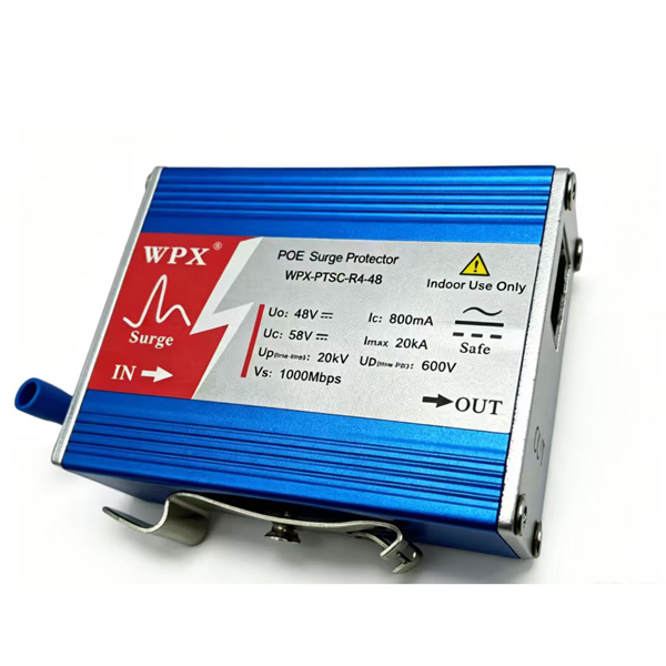 Indoor and outdoor network surge protectors, 100Mbps, 1000Mbps, 10000Mbps POE SPD WPX-PTSC-R4-48